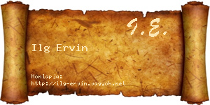 Ilg Ervin névjegykártya